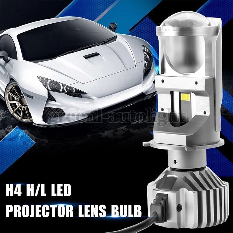 Kit de faróis 2X H4 9003 lente projetor bi-LED LHD 12000LM 100W lâmpada Hi/Lo 6000K - Imagem 3 de 4