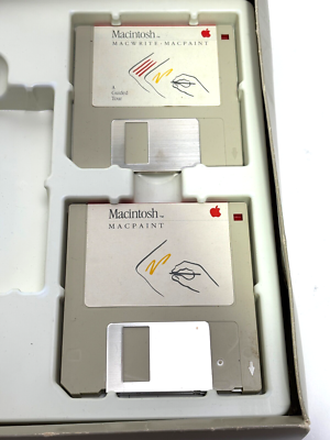 RARE 1984 Macintosh 128K M0001 MacWrite MacPaint BOX Set! 1st Mac