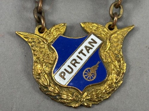 Antique Puritan 1897 Philadelphia High Wheel Bicycle Award Pinback Badge Rare - Picture 3 of 7