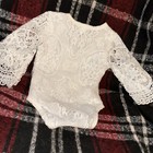 WHITE LACE ONE PIECE SNAP CROTCH LS OUTFIT 6-12 Months - 70 European — photo 4