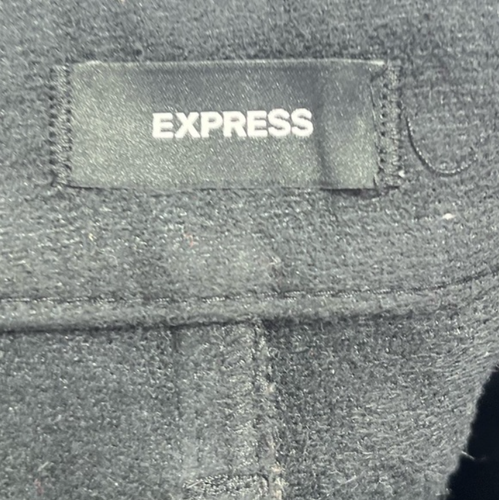 Express Sz 6 Faux Leather Pencil Midi / Maxi Skirt Mid Calf Stretch Vegan Black - Afbeelding 3 van 5