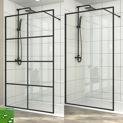 Schiebetür - Duschwand TUTTO 8mm Glas Walk In Dusche Duschkabine Duschabtrennung