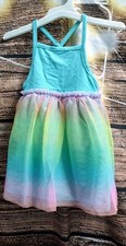 NWT Toddler Girls' Cat  Jack Turquoise Rainbow Tulle Dress - Size 18M