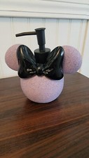 DISNEY MINNIE MOUSE HEAD SHAPE PURPLE GLITTER SOAP DISPENSER PUMP/NEW