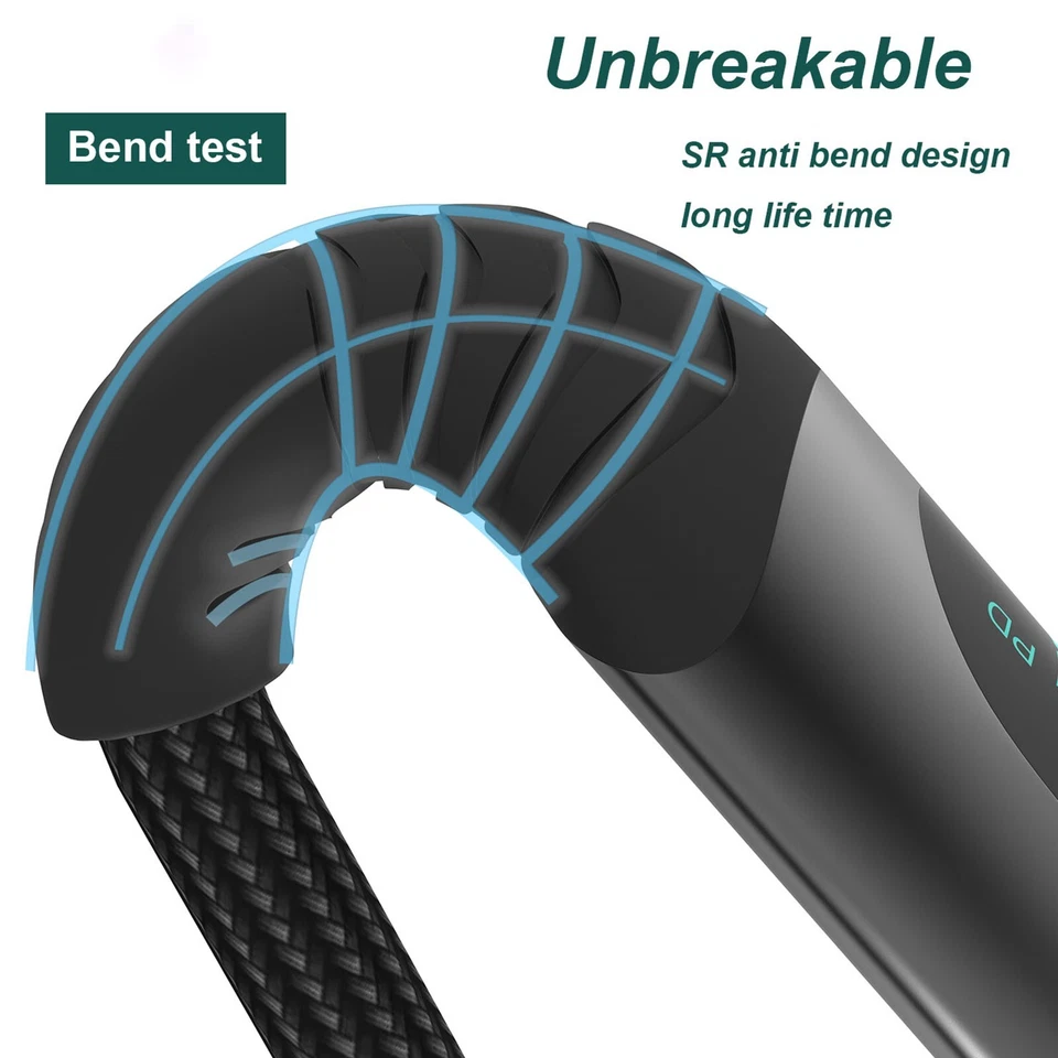 USB-C Type-C Data Cable LED Display Display Charging Cord PD 100W Fast Charging Cord - Image 4 of 4