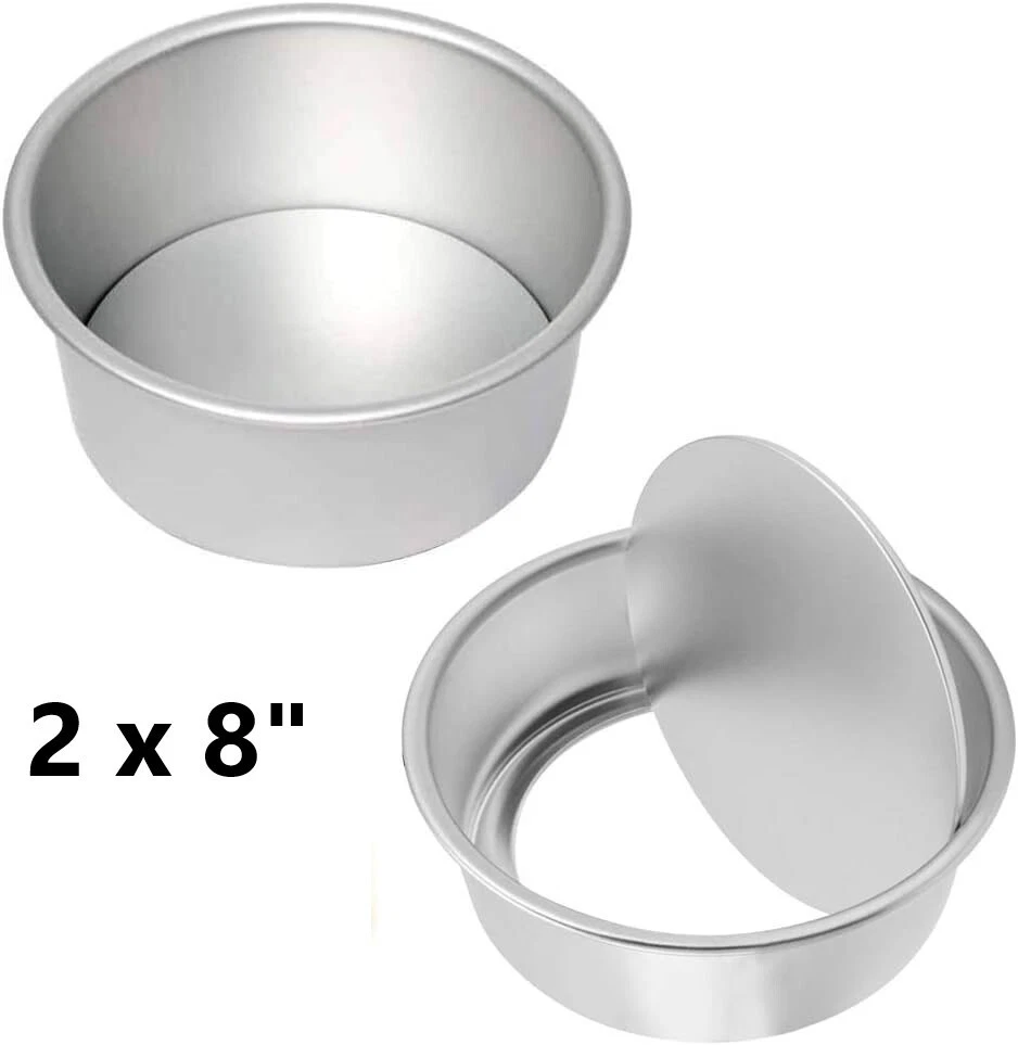 2 x 8" inch ROUND CAKE TIN MOULD DEEP LOOSE BASE BOTTOM CAKE TINS WEDDING BAKING
Opens in a new wind