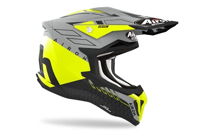 AIROH Strycker Skin Motorradhelm Offen ECE 22.05 M L XL Gelb Grau STSK31
