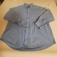 Izod Shirt Mens XL Long Sleeve Button Blue Check