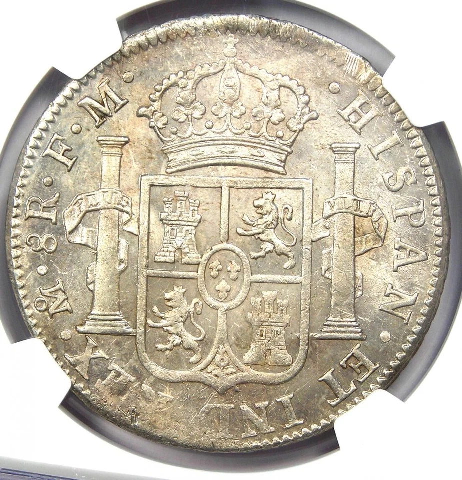 Moeda de 8 reais 1796 México Charles IV 8R - Certificada NGC MS61 (Não circulada UNC) - Imagem 4 de 4
