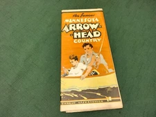 Vintage 1938 Road Map Brochure MINNESOTA ARROWHEAD COUNTRY Canoe Routes Duluth