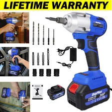 21V Cordless Impact Wrench 1/2" Driver Ratchet Rattle Nut Drill Gun Battery Tool