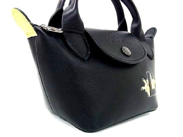 Longchamp x Pokemon Pikachu Shoulder bag Leather Black Japan