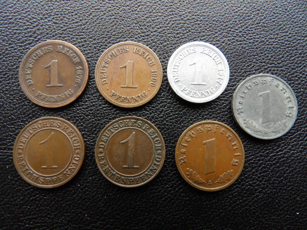 Germany lot of 7 different coins 1873-1945 Collection VINTAGE WWII