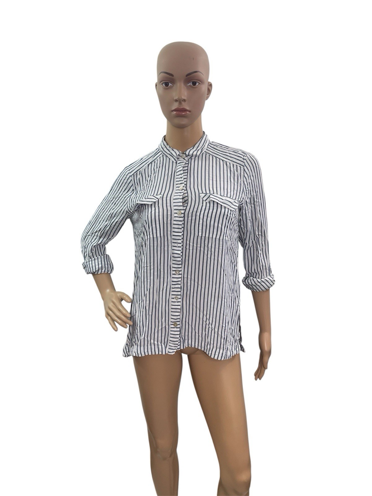 J. Jill Women’s Size XS Long Sleeve Blue White Striped Button Down Shirt