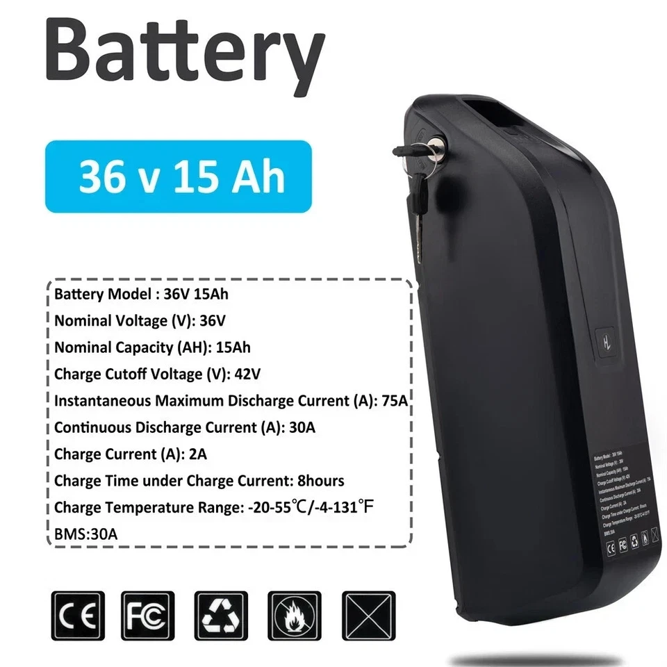 Ebike Battery 36V 15Ah 200W-1000W Electric Bike Hailong Lithium Battery Bicycles - Image 2 of 4