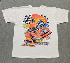 Vintage Nascar Shirt Mens XL Racing RACEDAY 90s Tide White 1990s Car DEADSTOCK