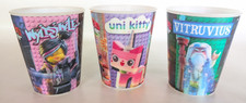McDonald  s Lego Movie Lot of 3 Holographic Cups wyldstyle uni kitty vitruvius