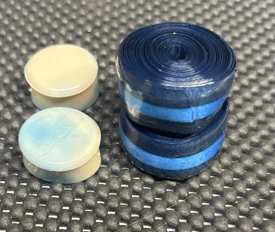 NOS Vintage Benotto Cello-Tape Smooth - Navy, Light Blue, Navy w/ White End Caps - Image 3 of 4