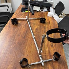 Stainless Steel Leg Broaden Bar Bondage Torture Rack Handcuffs Ankle Cuffs BDSM