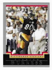 2004 Bowman Plaxico Burress Pittsburgh Steelers Football Card #34