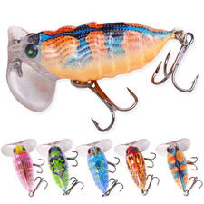 6PCS 4cm/4g Insect Cicada Fishing Lure Minnow Crankbait Topwater Bait Tackle