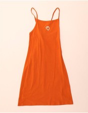 Calvin Klein Jeans Womens Slip Dress UK 4 XS Orange E004
