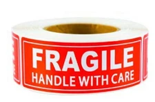 300PCS Fragile Stickers for Shipping Moving,1X3 Inch Small Glass Handle with Car