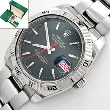2014 Rolex Datejust Turn-O-Graph Negro Black Dial Steel 116264 36mm Box Papers