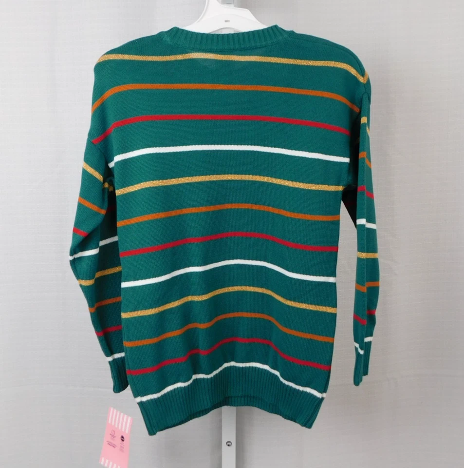 Girls' Hello Kitty Gingerbread Metallic Striped Christmas Sweater - Large #7230 - Image 4 of 4