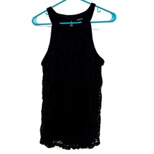 Torrid size 00 medium black lace tank top keyhole back lined