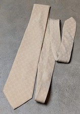 Vintage 70s Gucci Monogram Beige Silk Tie