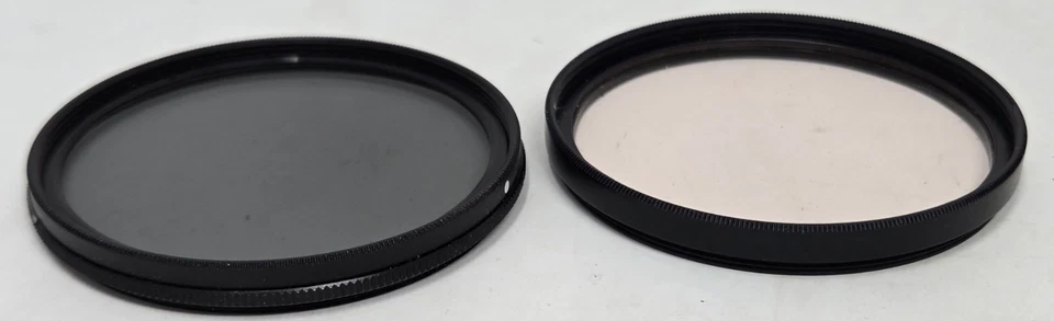 Lote de 2 filtros atornillables de 55 mm VIVITAR tragaluz y polarizador hechos en JAPÓN Y EE. UU. Foto 3 de 4