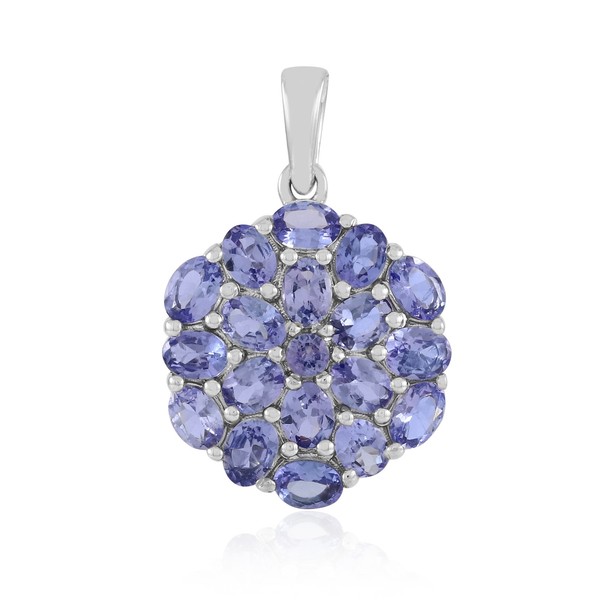 Cavill Tansanit SilberanhäNger Damen 925 Silber Platin 2,52Ct Lila Oval-image