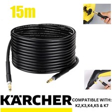 15M FOR KARCHER K SERIES EXTENSION HOSE BLACK ANTI KINK POWER WASHER PIPE