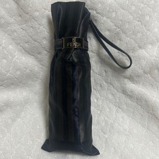 FENDI Folding Umbrella Black Stripe Fashion Accessory Authentic Genuine