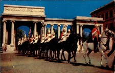 Queen's Life Guard Household Cavalry London Hyde Park Corner Chrome Postcard