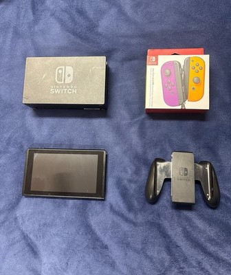 Nintendo Switch Console w/ Dock, Grip & Unopened Neon Purple