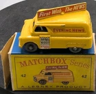 Vintage 1956 Matchbox Moko Lesney #42 Bedford Evening News Van Original Box