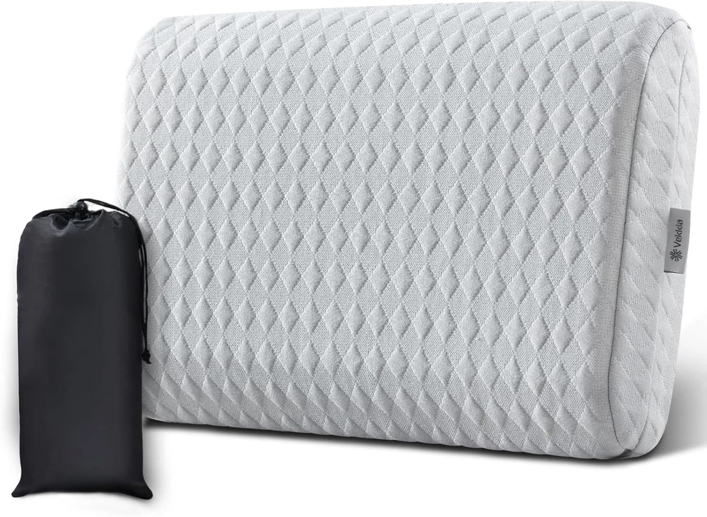 Memory Foam Travel Pillow - Portable Compressible Camping Pillow for Comfort