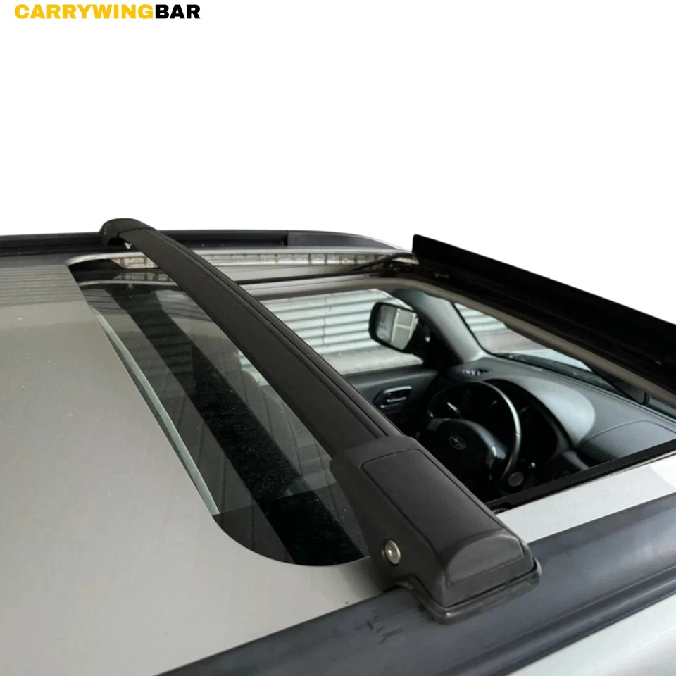 Se adapta a barras transversales de techo empotradas para Subaru Forester SG 2002-2008 color negro Foto 4 de 4