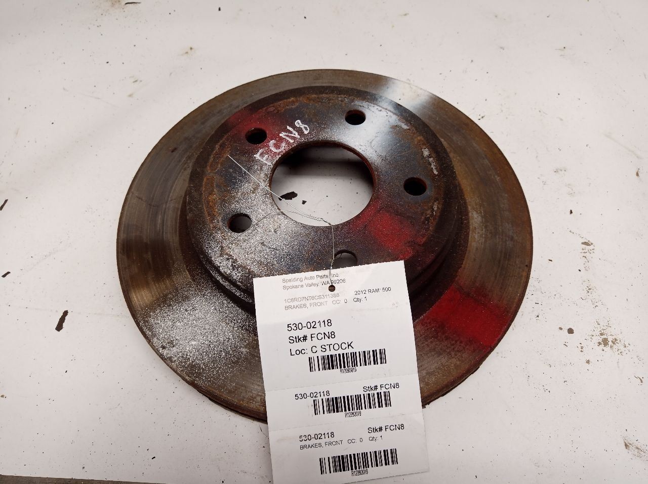 Front Rotor from 2012 Dodge Ram 1500 12283019