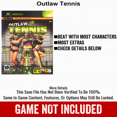 Outlaw Tennis 100% Unlocked All Items Xbox USB Save