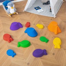 Outsunny Balanciersteine f&uuml;r Kinder Flu&szlig;steine 11-teiliges