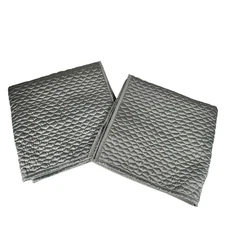 West Elm Gray Texture Modern Bedroom Quilted Satin Euro Pillow Shams 26x26in