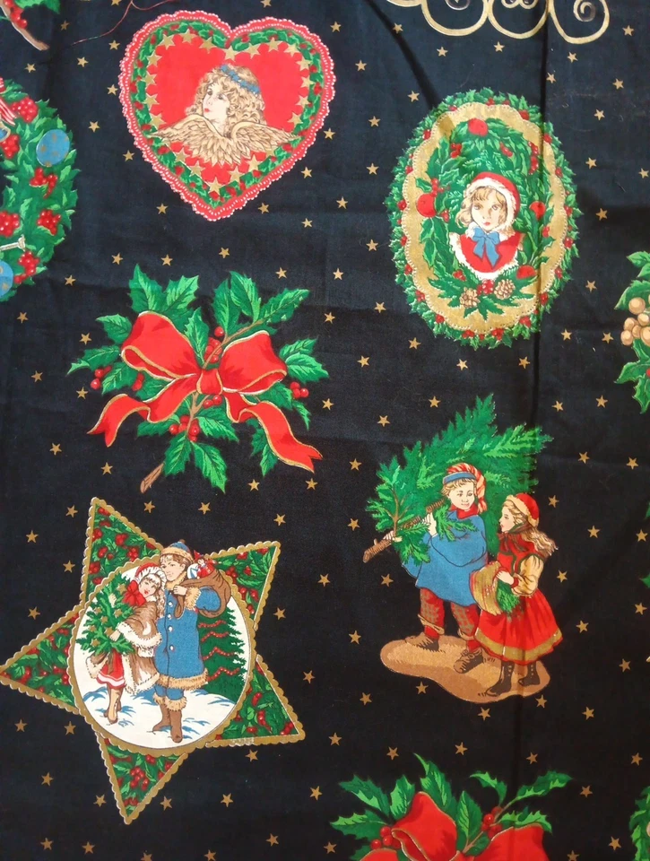 Joan Kessler for Concord Fabrics Vintage Victorian Christmas Print Fabric 2 yd - Image 3 of 4