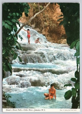 Vintage Dunn's River Falls Ocho Rios Jamaica Postcard John Hinde
