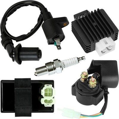 Ignition Coil AC CDI Box Solenoid Relay Voltage Regulator Spark Plug for Crossfi