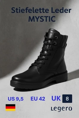 Legero MYSTIC Damen Stiefelette Schwarz Echtleder UK 8 EU 42 US 95 Freizeit NEU - Bild 1 von 4