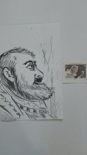 Padre Pio da Pietrelcina francobollo 2018 inchiostro china firmato 21x15 cm rosa - Foto 4 di 4