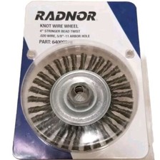 4" Radnor 64000378 Knot Wire Wheel Twist Brush .020 Wire, 5/8" -11" Arbor Hole